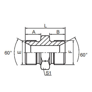 英管螺纹60° 内锥或六角端面用组合垫密封接头